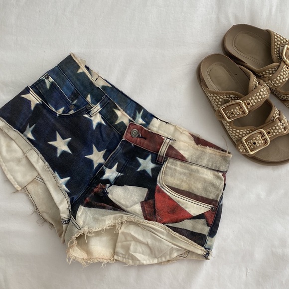 Cool Vintage Ksubi Usa Denim Shorts 